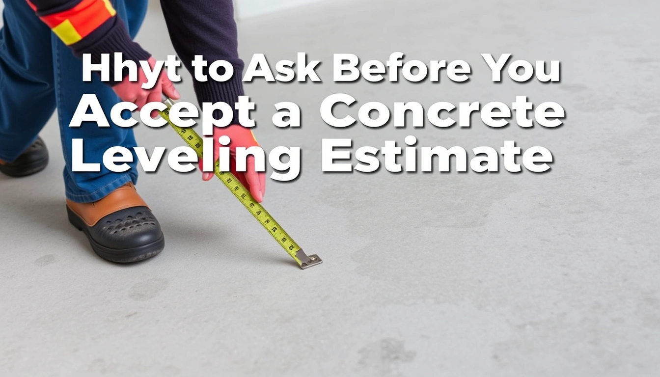 What to Ask Before You Accept a Concrete Leveling Estimate